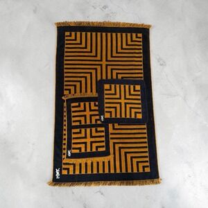 Vtg 70s Yves Saint Laurent YSL Navy Gold Fieldcrest Washcloth Bath Towel Set 3